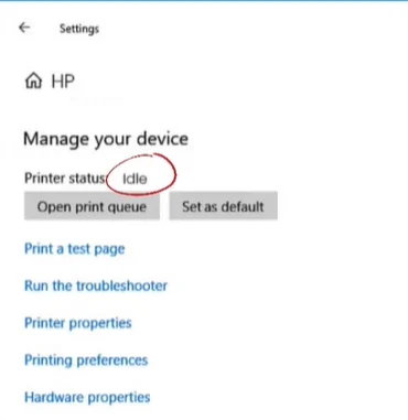 printer offline settings
